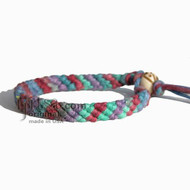 Ultra Soft Rainbow Burgundy/Purple/Pink/Blue/Green/Gray Hemp Diagonal Woven Surfer Bracelet/Anklet