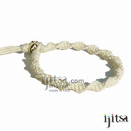 White Ultra Soft Hemp Twisted Surfer Bracelet or Anklet