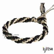 Natural and Black Hemp Round Bracelet or Anklet
