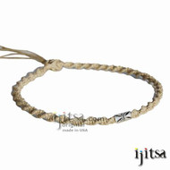 Natural Soft Hemp, Silver Filigree Tube Tribes Bead Surfer Style Twisted Choker Necklace