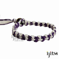 Dark Purple and White hemp Chain Bracelet or Anklet