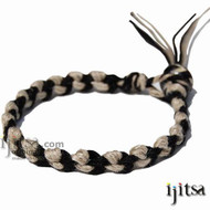Black and Natural Hemp Chain Bracelet or Anklet