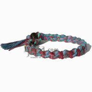 Muted rainbow hemp chain bracelet or anklet