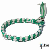 White and Rainbow Green Hemp Chain Bracelet or Anklet