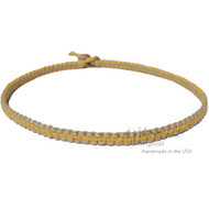 Yellow and Natural Flat Hemp Surfer Style Necklace
