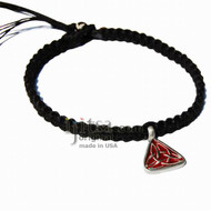 Black Hemp Wide Surfer Style Choker Necklace with Celtic Triangle Pewter Pendant