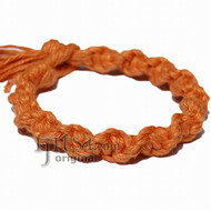 Pumpkin wide twisted hemp bracelet or anklet