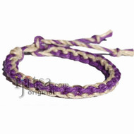Natural and purple soft Square surfer bracelet or anklet
