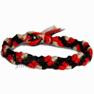 Black, red and natural hemp Snake bracelet or anklet