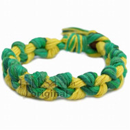 Wide Green Rainbow and Yellow hemp chain bracelet or anklet