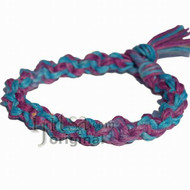 Purple/Blue rainbow hemp wide twisted bracelet or anklet