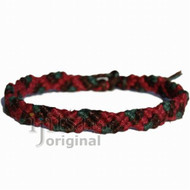 Burgundy, dark brown and dark green hemp Snake bracelet or anklet