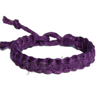 Dark Purple flat wide hemp bracelet or anklet