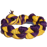 Wide yellow and purple hemp chain bracelet or anklet