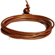 2mm metallic copper leather adjustable surf wrap bracelet