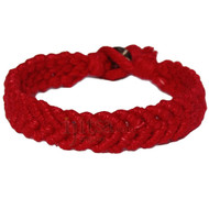 Red hemp Feather bracelet or anklet