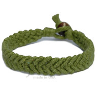 Pistachio hemp Feather bracelet or anklet