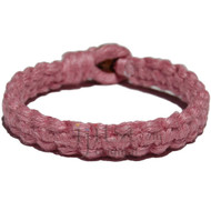 Rose pink flat wide hemp bracelet or anklet