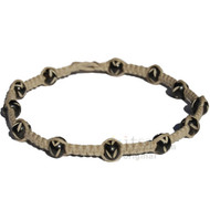 Natural flat hemp necklace with throughout black bone beads