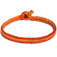 Tangerine and tangelo orange flat cotton bracelet or anklet