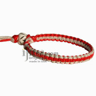 Red Natural Hemp Surfer Bracelet or Anklet