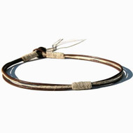 Round Brown leather & hemp surfer style necklace