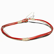 Round Red leather & hemp surfer style necklace