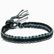 Sky Blue Black Hemp Surfer Bracelet or Anklet