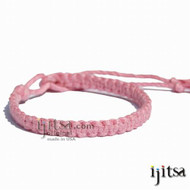 Pink Hemp Surfer Style Bracelet or Anklet loop and tie style closure
