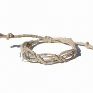 Leaves Natural Hemp Adjustable Bracelet or Anklet