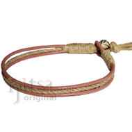 Dusty rose leather & hemp bracelet or anklet