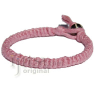 Rose pink hemp Caterpillar bracelet or anklet
