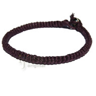 Dark burgundy hemp Caterpillar bracelet or anklet