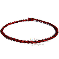 Red and Black Wide Twisted Hemp Choker Necklace