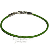 2mm round Parrot green leather bracelet