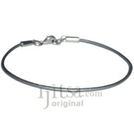 2mm silver leather bracelet or anklet, metal clasp