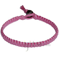 Pink flat cotton bracelet or anklet
