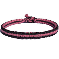 Licorice and rose flat hemp bracelet or anklet