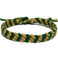 Golden dust and winter green diagonal cotton bracelet or anklet