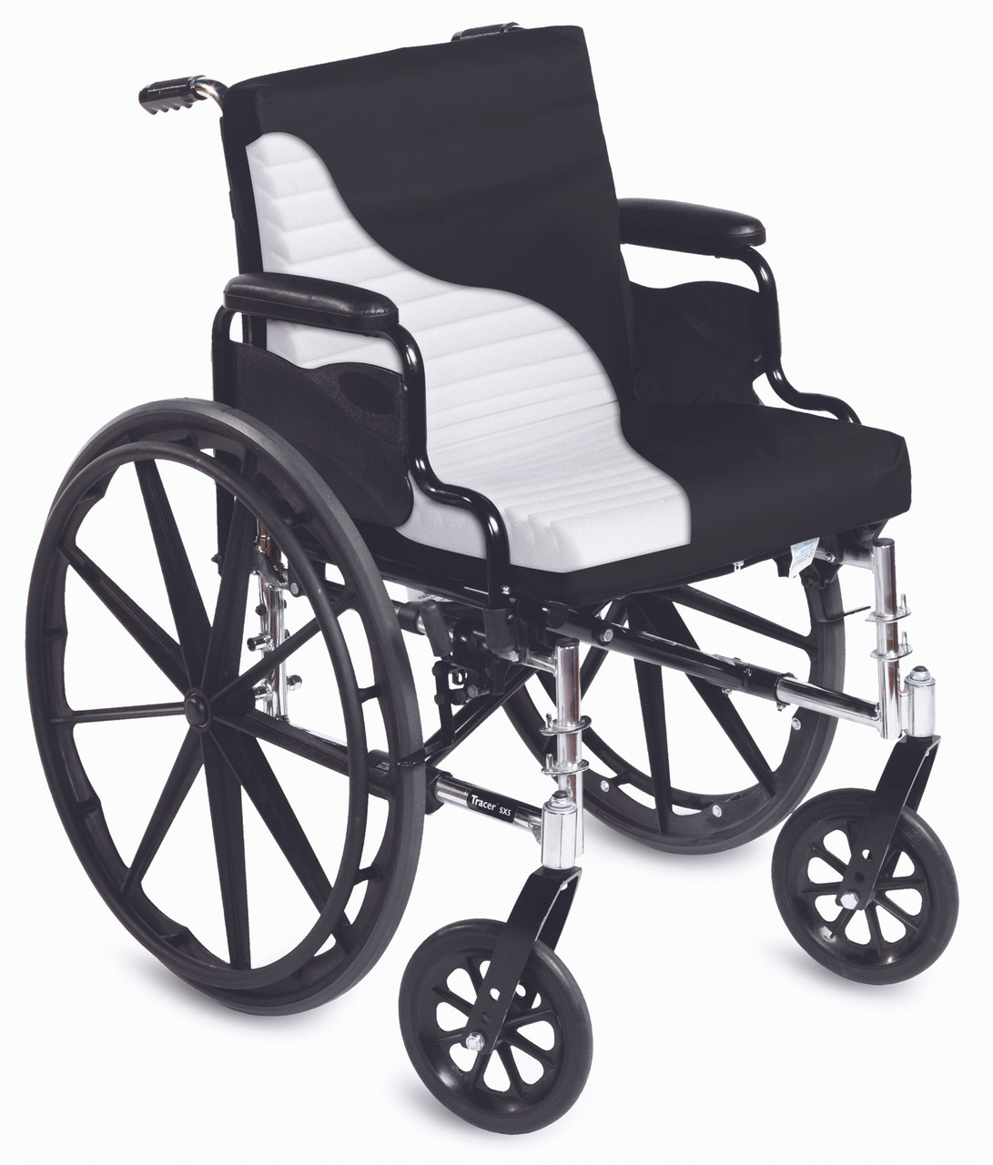 Short Wave Geri Cushion, Wheelchair Seat and Back Cushion, Removable Zippered Cover, Reduces Shear, Fluid-Repellant Cover, Wipes Clean, Easy to Use.