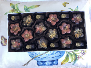 Salted Caramels with Bee Kisses, 18 piece box