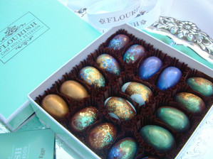 The 18 piece box of Robin's Eggs chocolates.