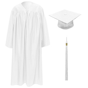 White Little Scholar™ Cap, Gown & Tassel + FREE DIPLOMA