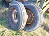 Pair of 750 x 24 8 stud wheels and tyres USED - UP131