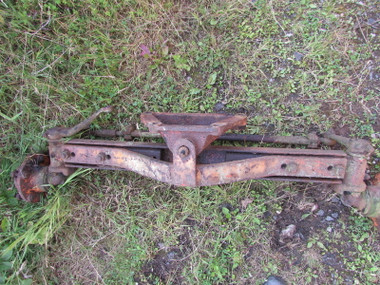 Nuffield DM4 etc Front Axle c/w hubs. USED. Some play in centre pin but otherwise good. RH steering arm NOT welded on. UP369