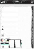 The Happy Planner - Me and My Big Ideas - Big Refill Note Paper - Full Sheet - Black & White Goals (Lined, Dot Grid)