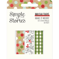 Carpe Diem - Simple Stories - Make It Merry Washi Tape - Set of 3