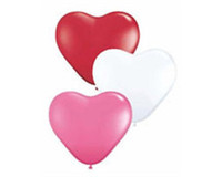 Heart Mini Balloon Set of 6 - (Red, White, Pink) (15cm/6 Inches)