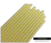 25 Paper Straws - Yellow Demask - #PS6