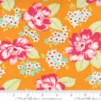 Moda Fabric - One Fine Day - Bonnie & Camille - Sunnyside Focal Floral Vintage Floral Roses Orange #55230 15
